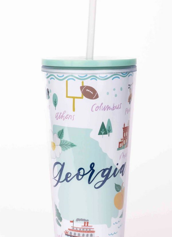 Mary Square Square Pillow or Straw Tumbler | Georgia