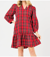 Naomi Dress | Red Plaid