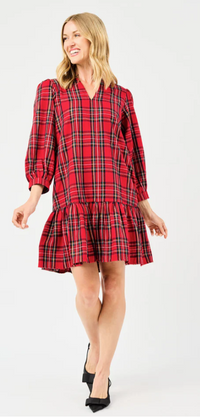 Naomi Dress | Red Plaid