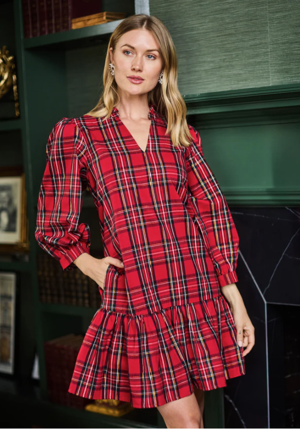 Naomi Dress | Red Plaid