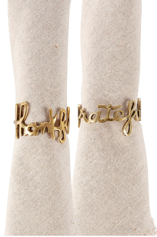 Grateful & Thankful Napkin Ring Set