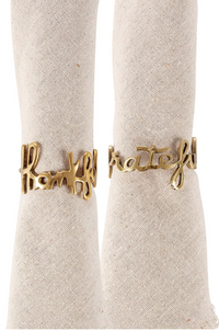 Grateful & Thankful Napkin Ring Set