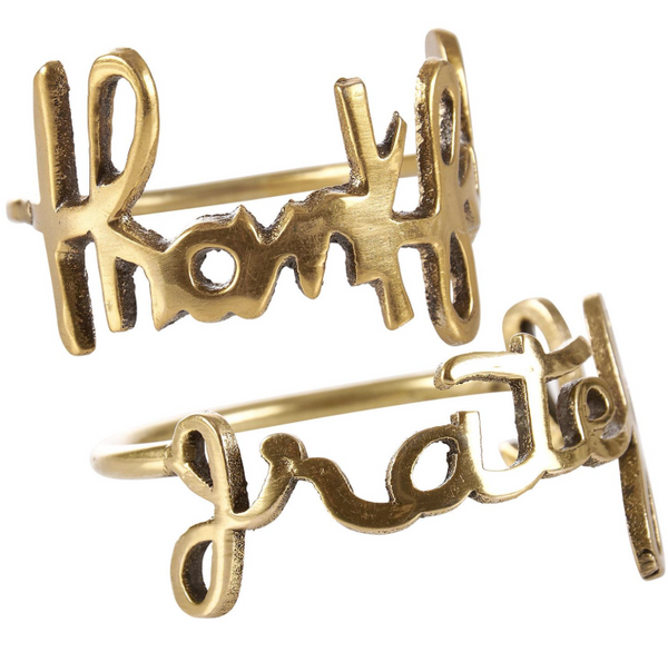 Grateful & Thankful Napkin Ring Set