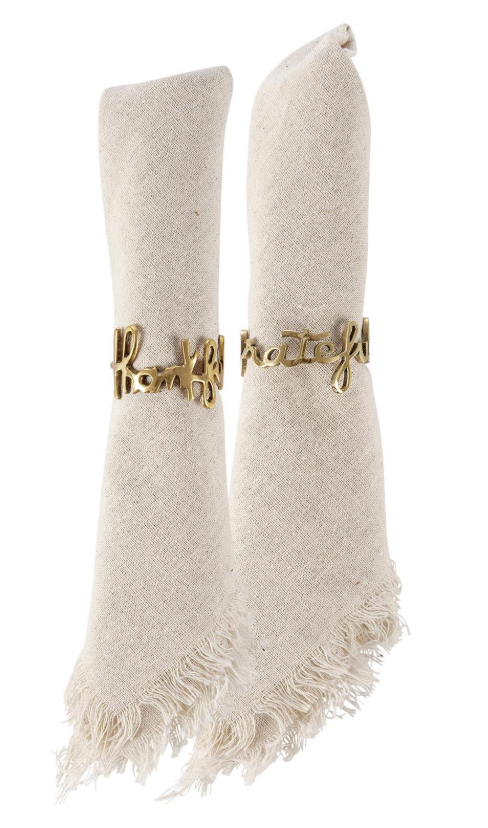 Grateful & Thankful Napkin Ring Set
