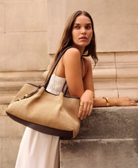 NOVA RAFFIA SMALL SHOULDER TOTE