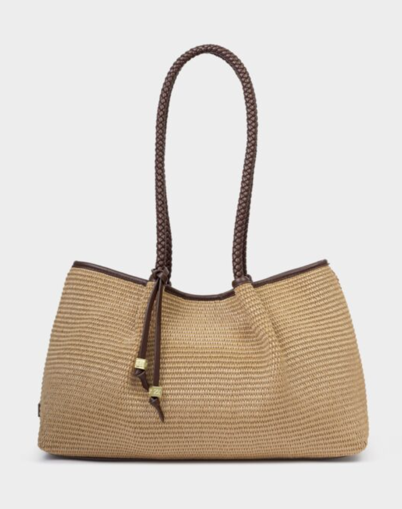 NOVA RAFFIA SMALL SHOULDER TOTE