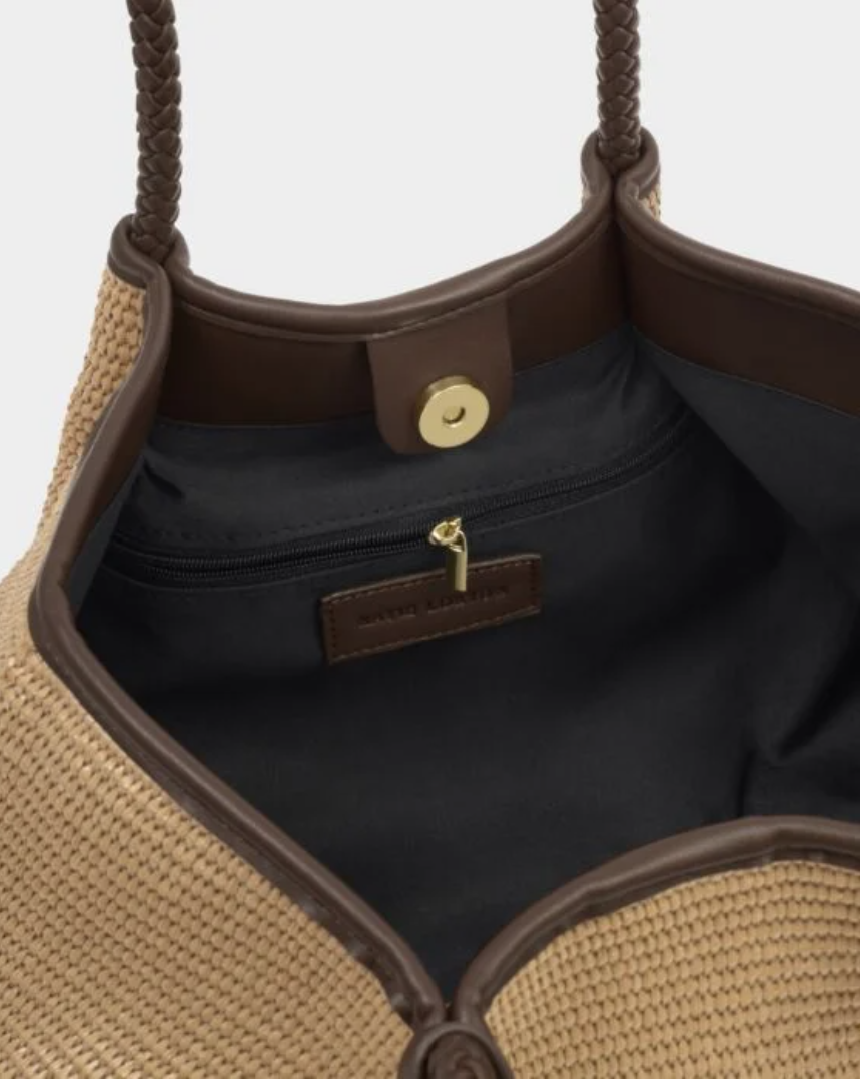 NOVA RAFFIA SMALL SHOULDER TOTE
