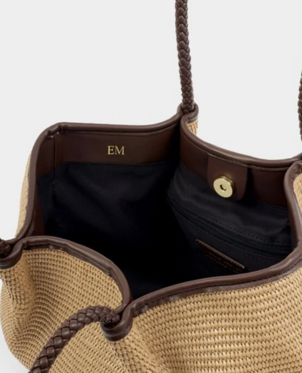 NOVA RAFFIA SMALL SHOULDER TOTE