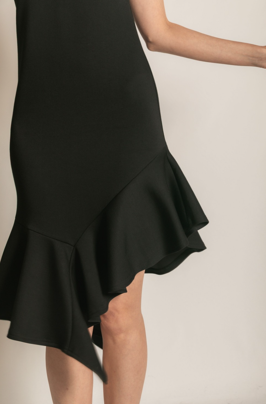 P. CILL Butter Modal Ruffle Bottom Sleeveless Midi Dress