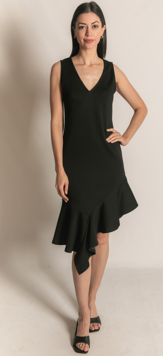 P. CILL Butter Modal Ruffle Bottom Sleeveless Midi Dress