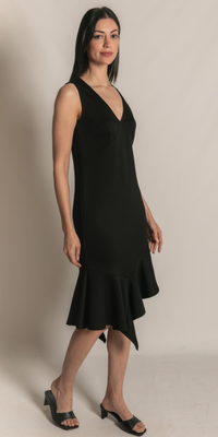 P. CILL Butter Modal Ruffle Bottom Sleeveless Midi Dress