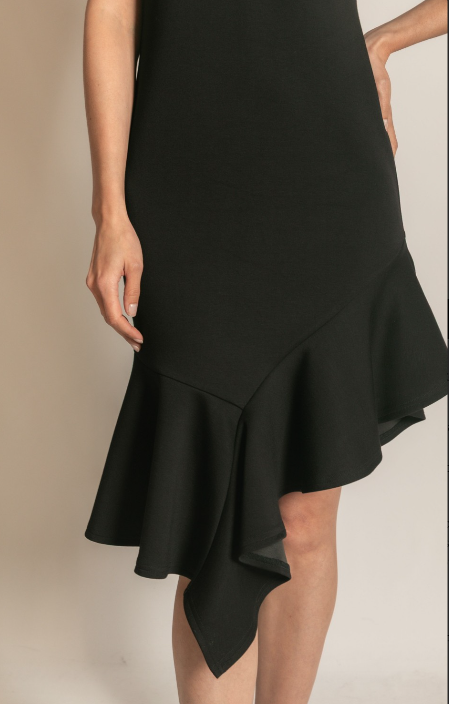 P. CILL Butter Modal Ruffle Bottom Sleeveless Midi Dress