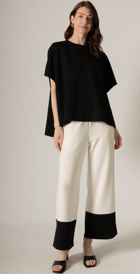 P. CILL Butter Modal Side Slit Cape Top