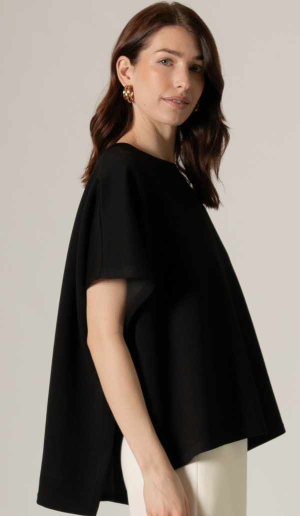 P. CILL Butter Modal Side Slit Cape Top