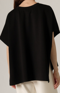 P. CILL Butter Modal Side Slit Cape Top