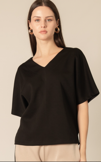 P.CILL Butter Modal V Neck Short Sleeve Top