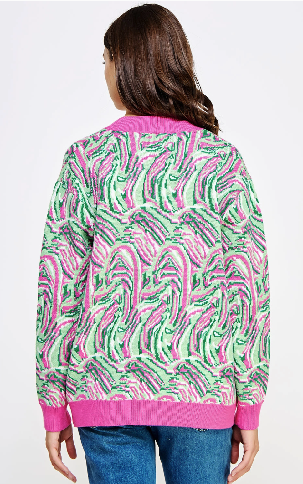 Swirl Print Knit Cardigan