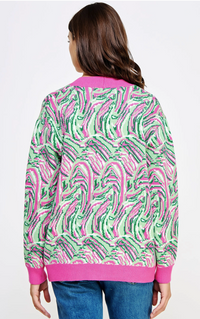 Swirl Print Knit Cardigan