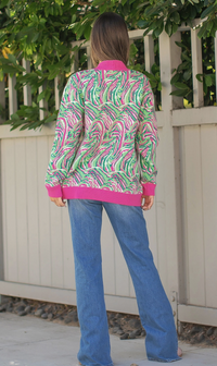 Swirl Print Knit Cardigan
