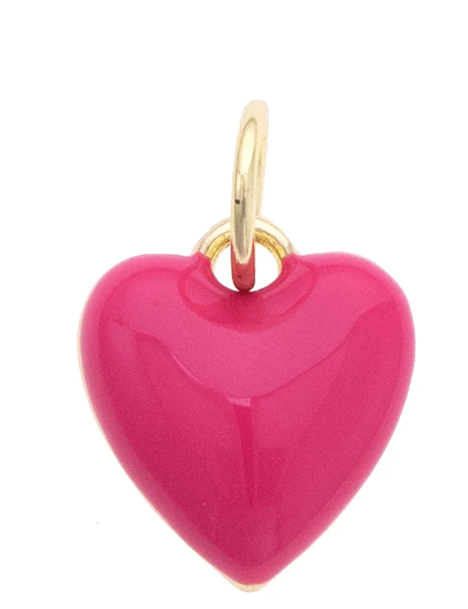 CANVAS STYLE CHARM BAR-Puffy Heart Charm in Fuchsia
