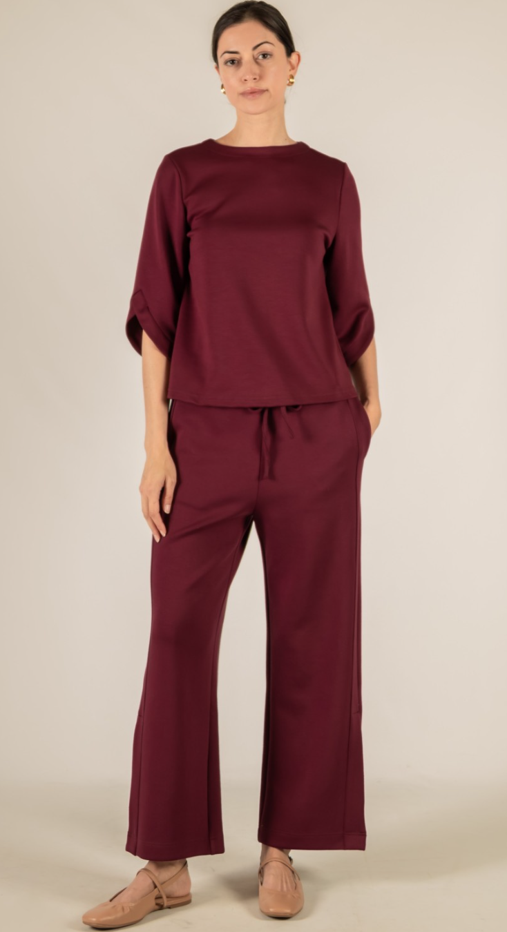 P. CILL Butter Modal Flare 3/4 Sleeve Round Neck Top