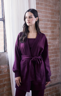 P. CILL Butter Modal Ribbed Contrast Robe