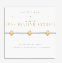 A Little 'Pray Believe Receive' Bracelet In Silver And Gold-Tone Plating