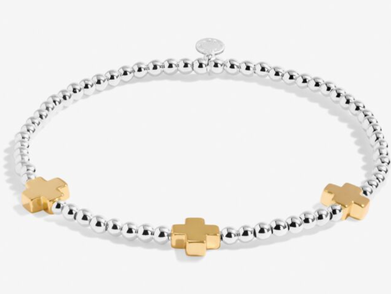 A Little 'Pray Believe Receive' Bracelet In Silver And Gold-Tone Plating