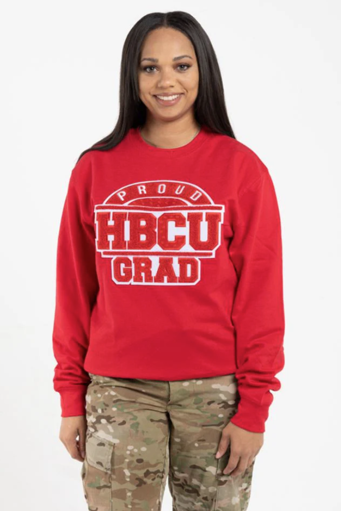 RED & WHITE PROUD HBCU GRAD SWEATSHIRT