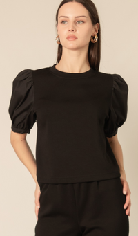 P.CILL Butter Modal Round Neck With Poplin Short Sleeve Top
