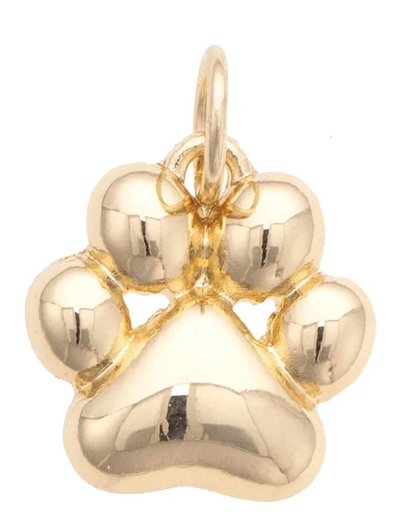 CANVAS STYLE CHARM BAR-Puffy Paw Charm in Shiny Gold