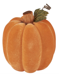 Flocked Neon Orange Pumpkin