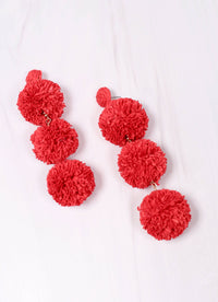 Buford Pom Pom Drop Earring HOT PINK, TURQUOISE or RED