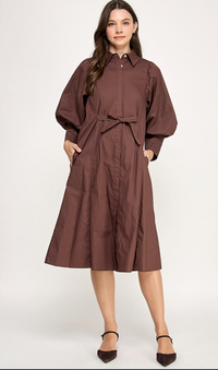 Veronica Statement Sleeve Midi Dress