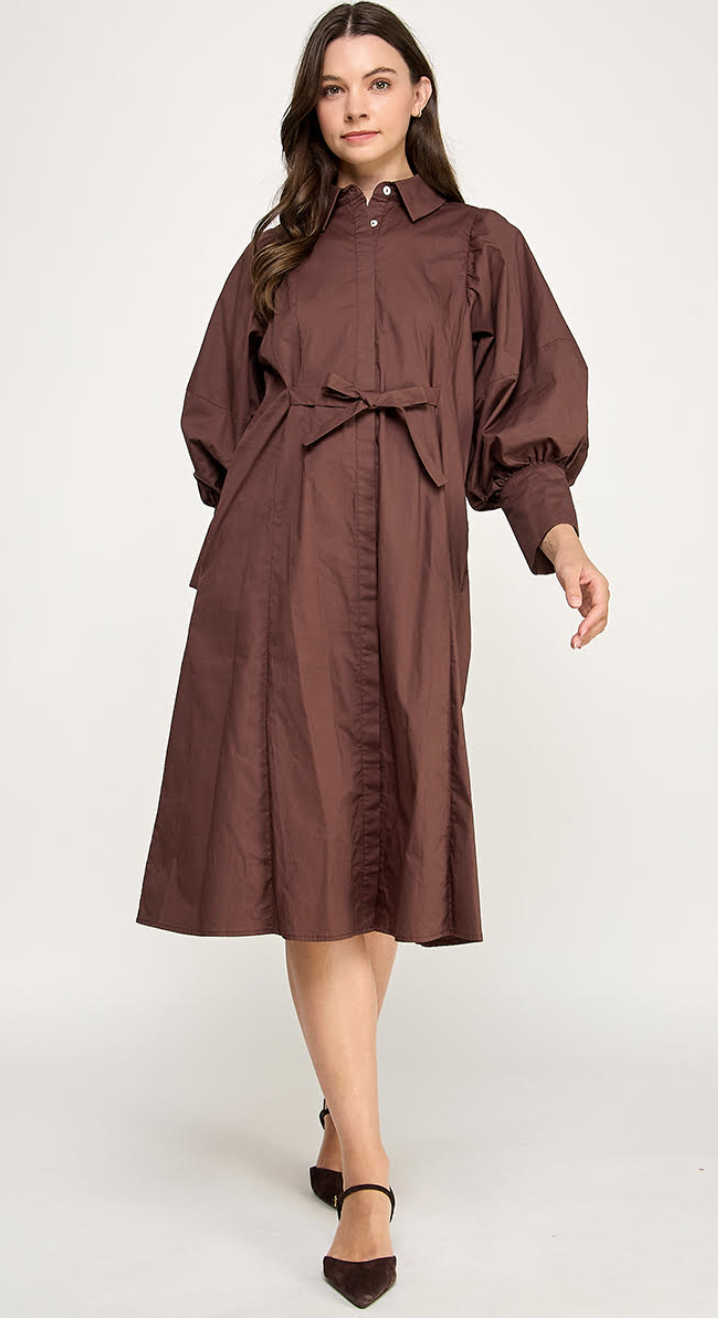 Veronica Statement Sleeve Midi Dress