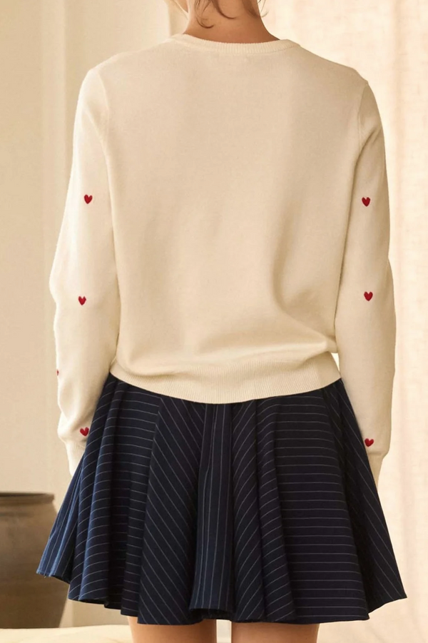 Heart Embroidered Sweater
