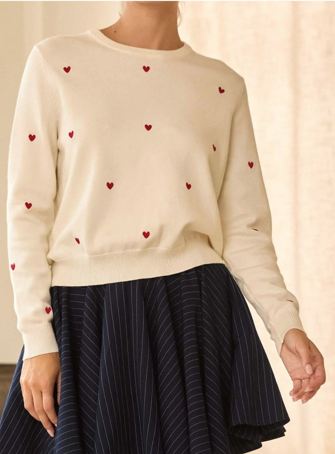 Heart Embroidered Sweater