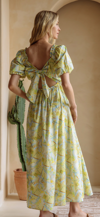 Lettie PRINTED BUBBLE SLEEVE MAXI DRESS or Top