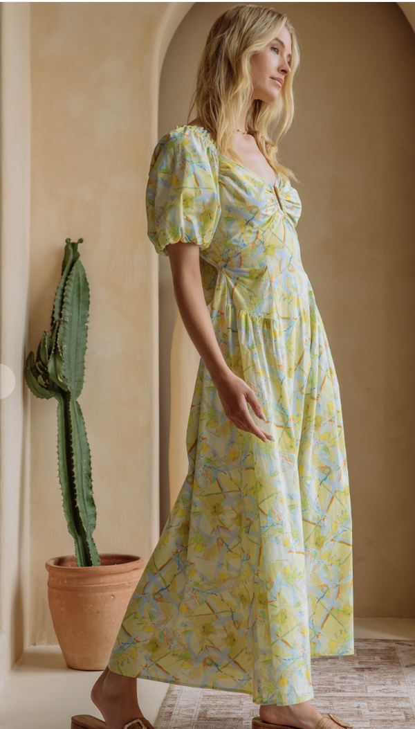 Lettie PRINTED BUBBLE SLEEVE MAXI DRESS or Top