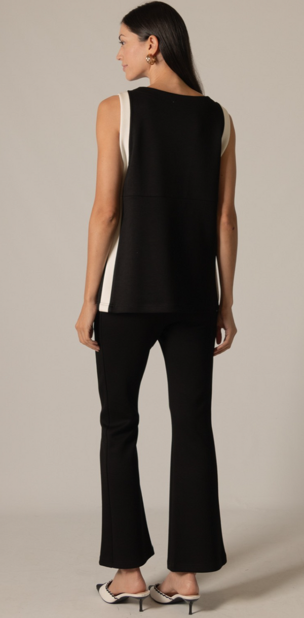 P.CILL Butter Modal Contrast Border Side Pocket Sleeveless Top
