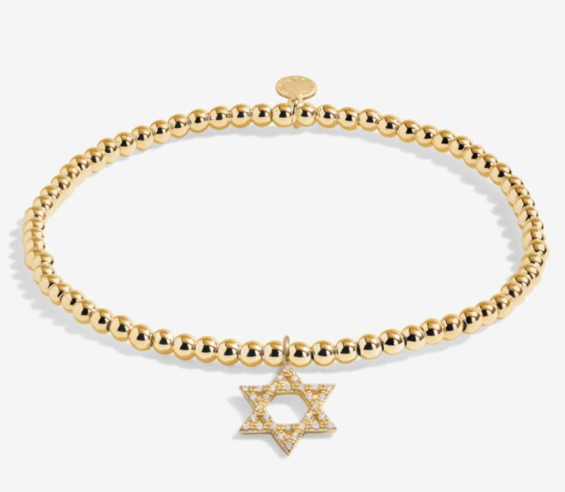 A Little 'Happy Hanukkah' Bracelet In Gold-Tone Plating