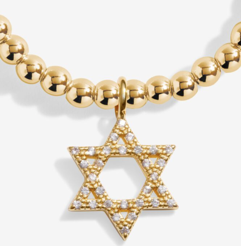 A Little 'Happy Hanukkah' Bracelet In Gold-Tone Plating