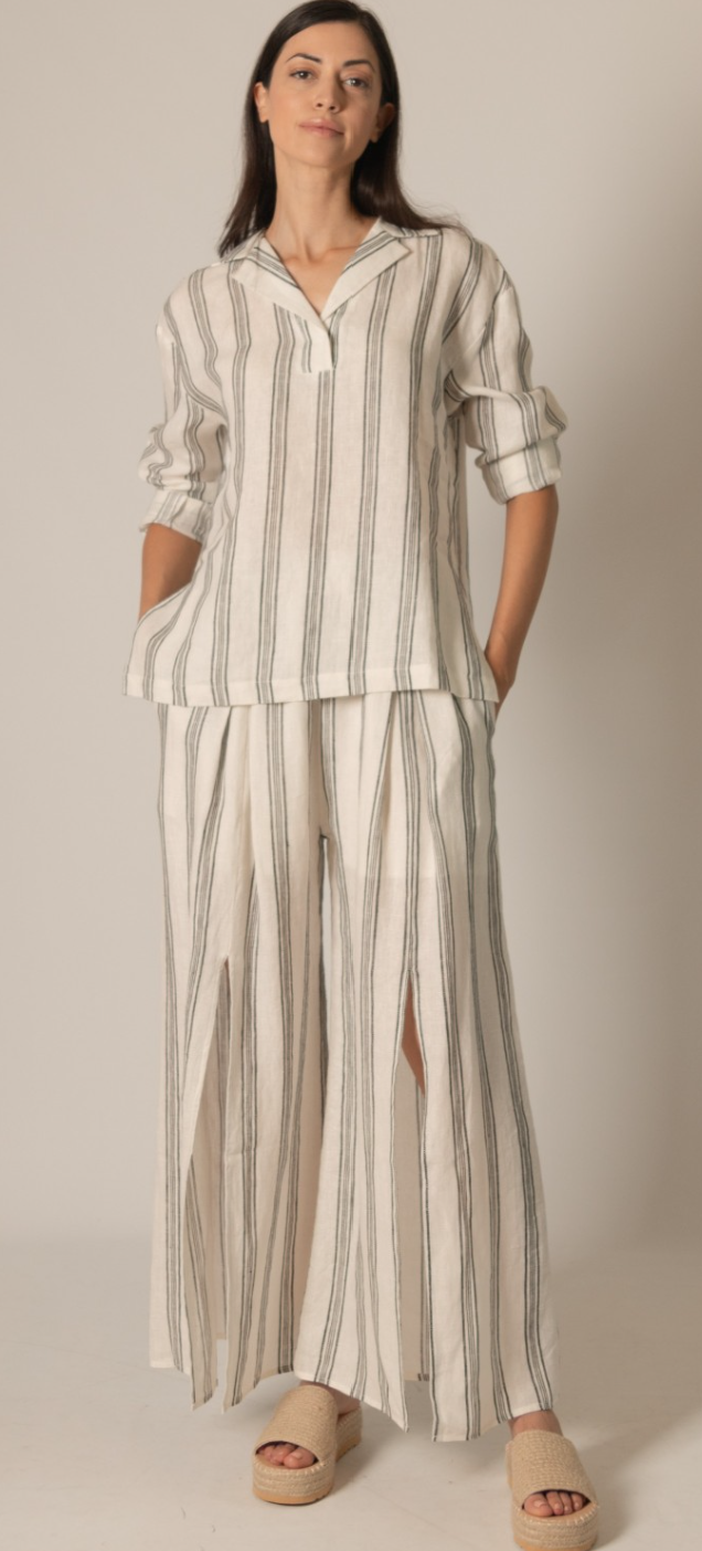P. CILL Print Linen Lined Wide Leg Pants or Top