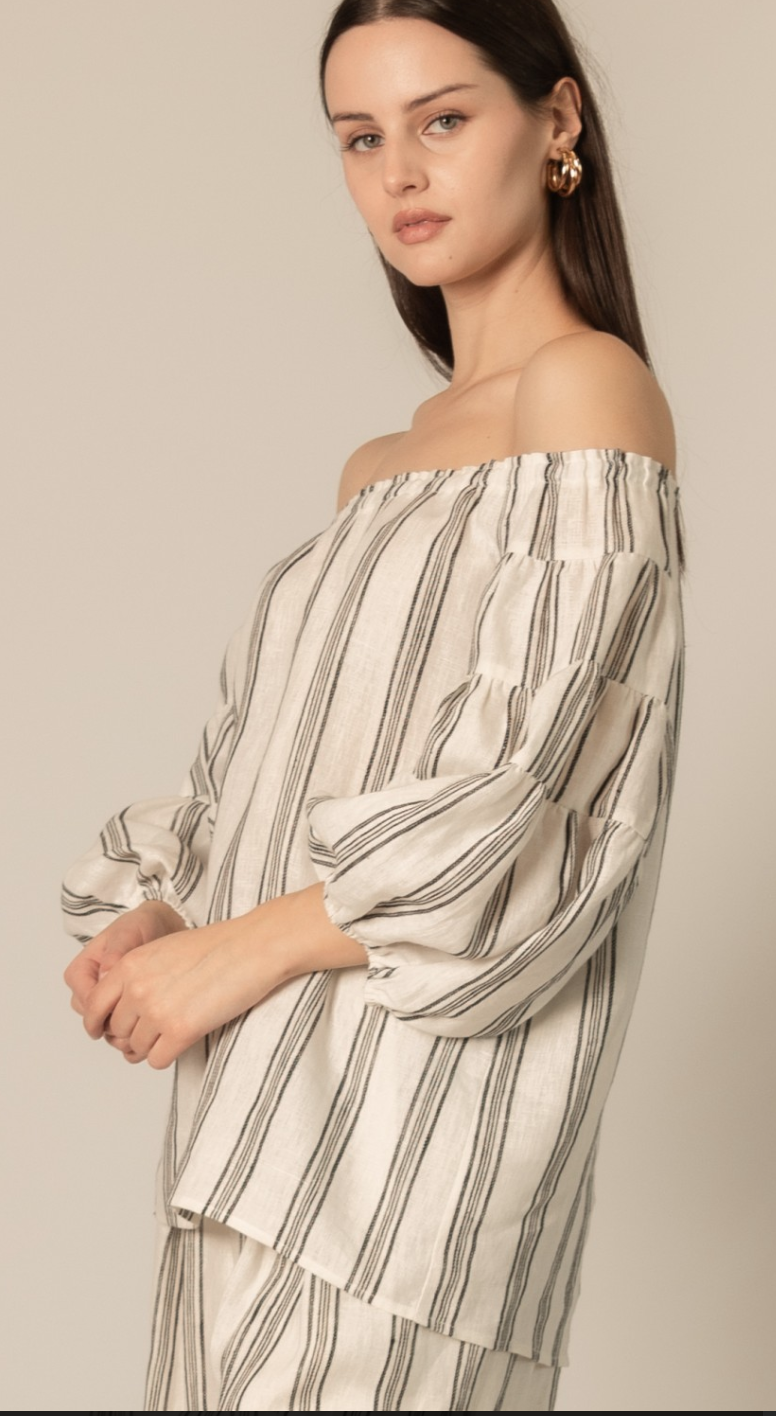 P. CILL Print Linen Lined Wide Leg Pants or Top