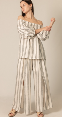 P. CILL Print Linen Lined Wide Leg Pants or Top
