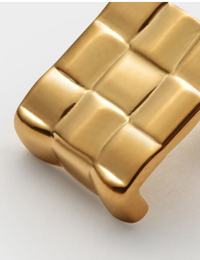 Taya Waterproof Gold Woven Oversized Stud Earrings