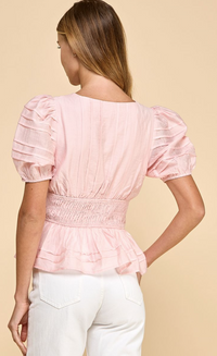 Tammy Puff Sleve Peplum  Top