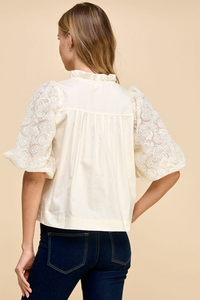 Andie Lace Button Up Top
