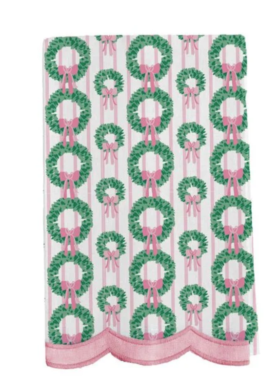 Mary Square Tea Towel - Rosy Wreaths
