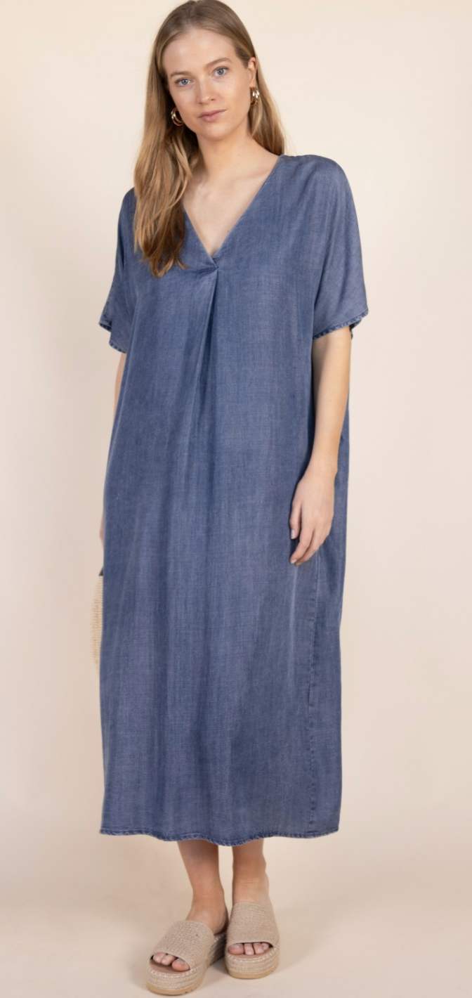 P Cill  V-Neck Midi Dress